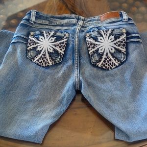 Fashion 2 love, Leopard and Bling design Jeans